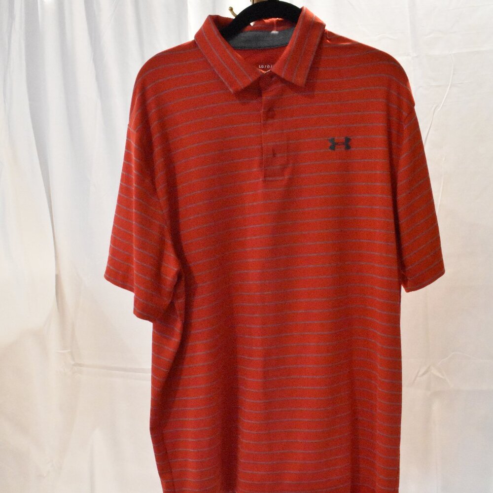 Men's Polo - Under Armour - Large - Red/Gray